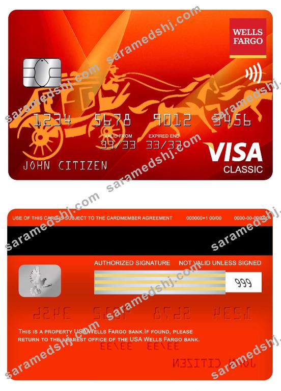 USA Wells Fargo bank visa classic card